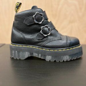 Women's Dr Marten's Devon Flower Buckle Platform Boots Size 8